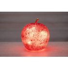 FINNLUMOR Стъклена декоративна ябълка с LED светлина - червена