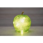 FINNLUMOR Стъклена декоративна ябълка с LED светлина - зелена